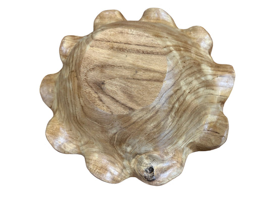 Hand-Carved Teak Root Decorative Bowl – Organic Natural Wood Centerpiece