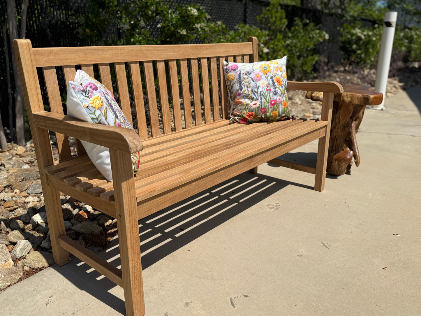 5ft Solid Teak Outdoor Garden Bench | Classic Slatted Park Bench