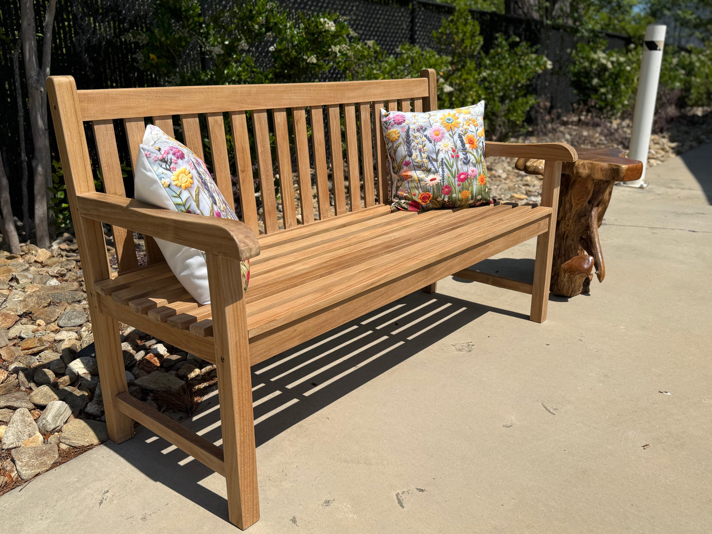 5ft Solid Teak Outdoor Garden Bench | Classic Slatted Park Bench