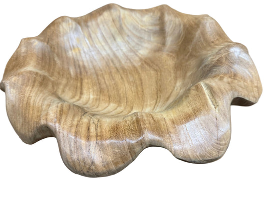 Hand-Carved Teak Root Decorative Bowl – Organic Natural Wood Centerpiece