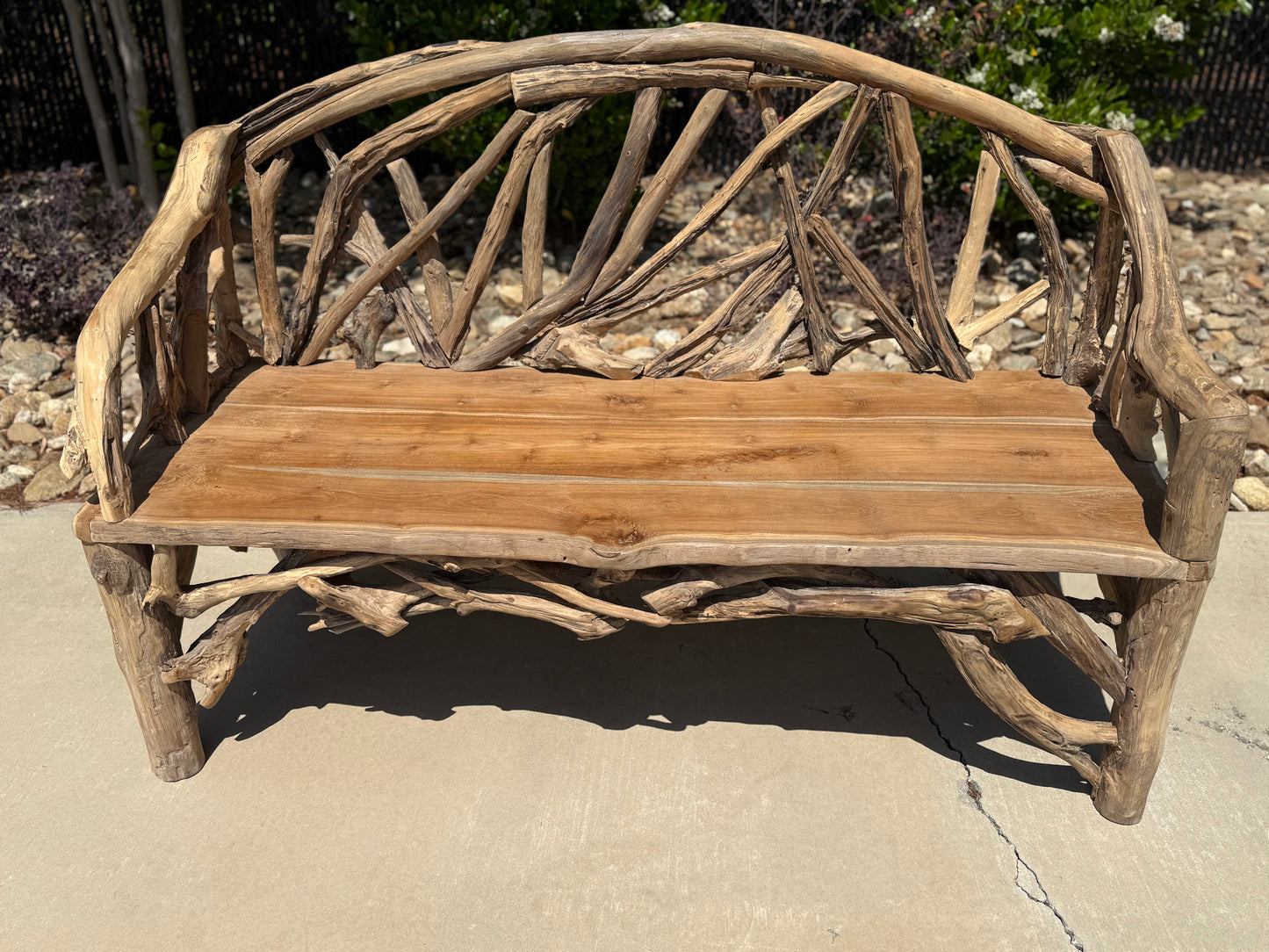 5ft Heirloom Driftwood Bench | Made From 400-Year-Old Teak Roots