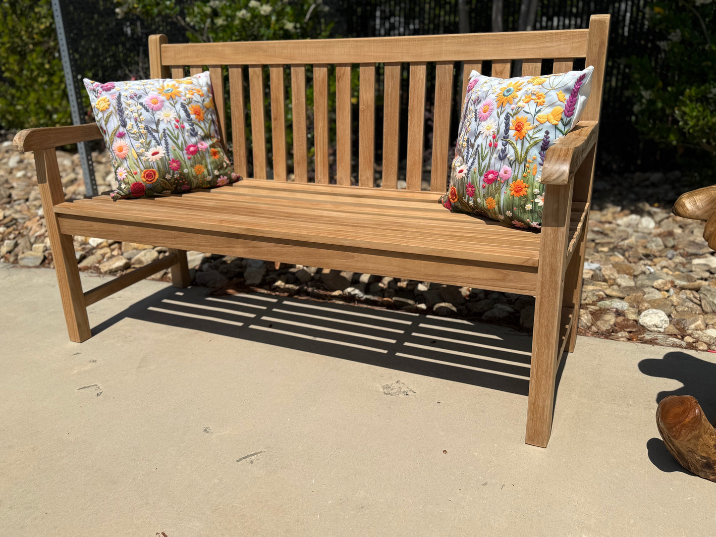 5ft Solid Teak Outdoor Garden Bench | Classic Slatted Park Bench