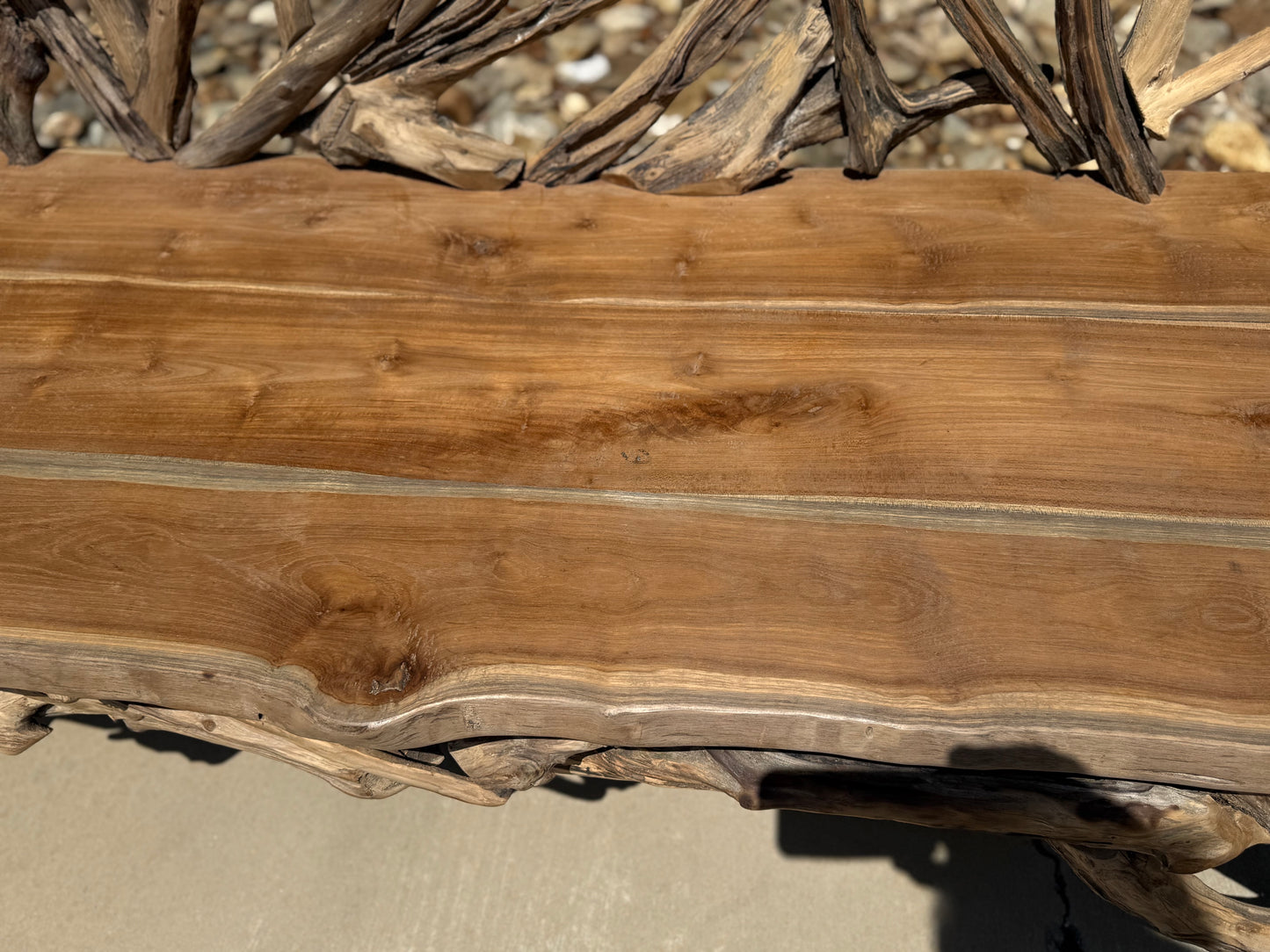 5ft Heirloom Driftwood Bench | Made From 400-Year-Old Teak Roots