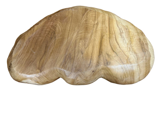 XL Handcrafted Teak Root Shell Bowl - 19.5" Coastal Centerpiece