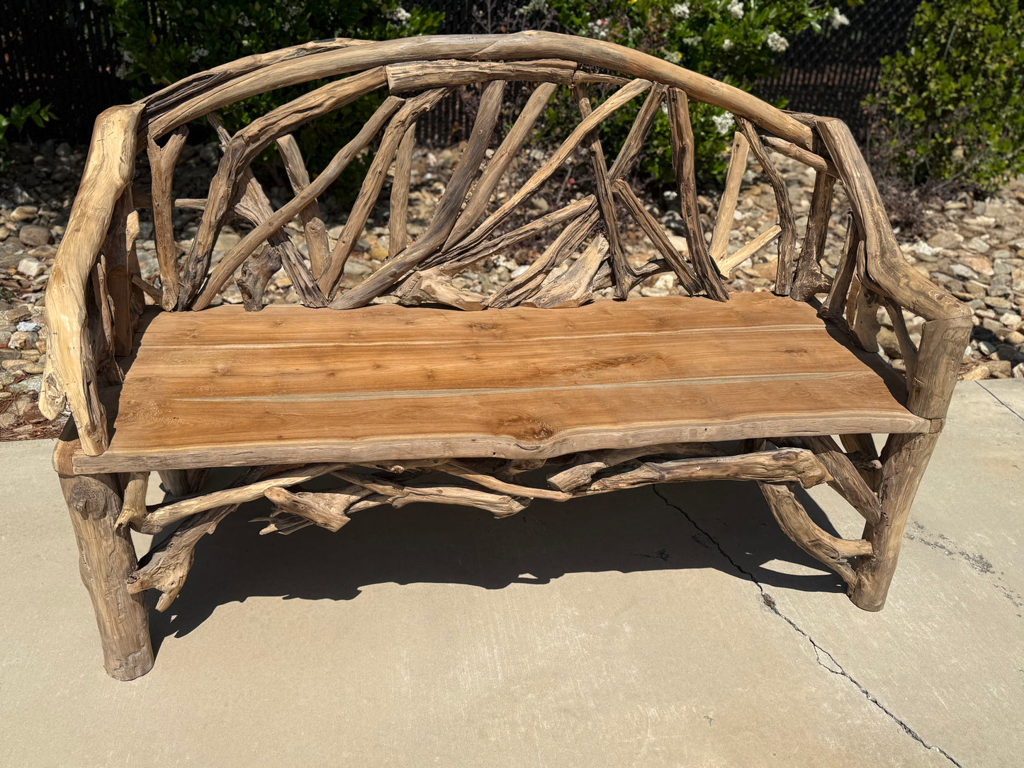 5ft Heirloom Driftwood Bench | Made From 400-Year-Old Teak Roots