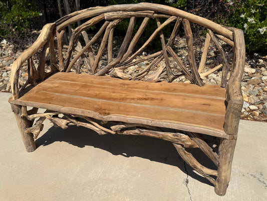 5ft Heirloom Driftwood Bench | Made From 400-Year-Old Teak Roots
